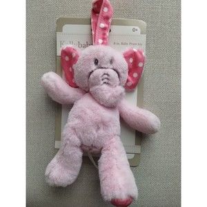 Kellytoy Kelly Baby Pink Elephant Plush Stuffed Lovey Rattle  Loop NEW